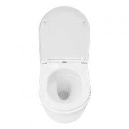 Velo Унитаз подвесной с функцией торнадо, с сиденьем микролифт, дюропласт. 490*360*360mm (1 место)