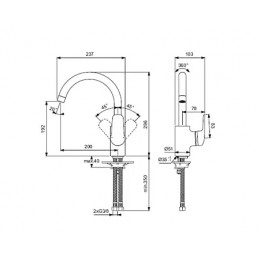 B1740AA CERAFLEX Настенный смеситель для ванны/душа, с керамическим переключателем