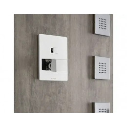 Z00063.030+Z00005 CUBE Смеситель для душа, встраиваемый, 2 выхода (внешняя часть) хром+CUBE Смеситель для душа, встраиваемый, 2 выхода (внешняя часть)