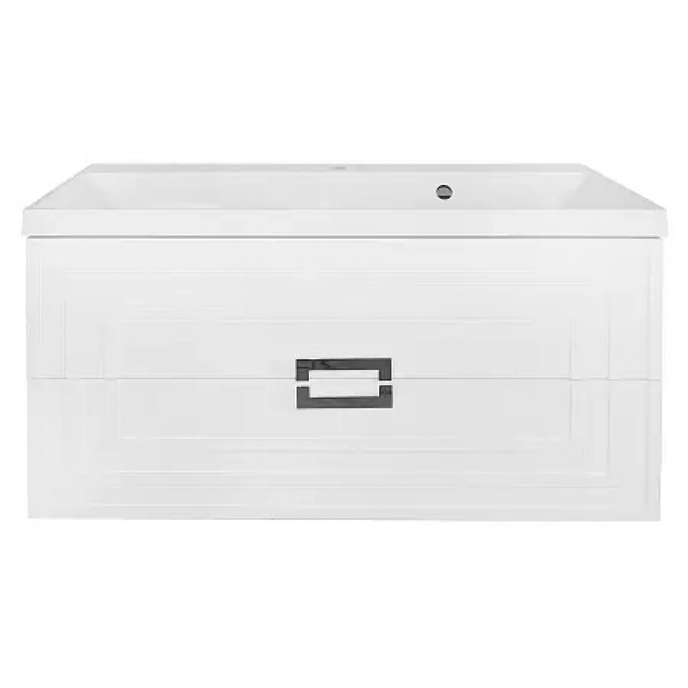 Комплект Тумба ARMARIO 100/2 подвесная БЕЛЫЙ ГЛЯНЕЦ с раковиной CLASSIK 100