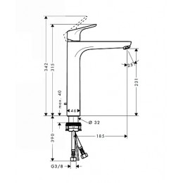 31531000 Focus Смеситель для раковины 230, однорычажный, с донным клапаном