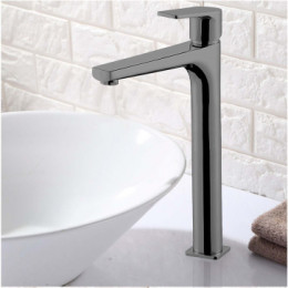 TREYA Смеситель для раковины высокий, графит глянцевый