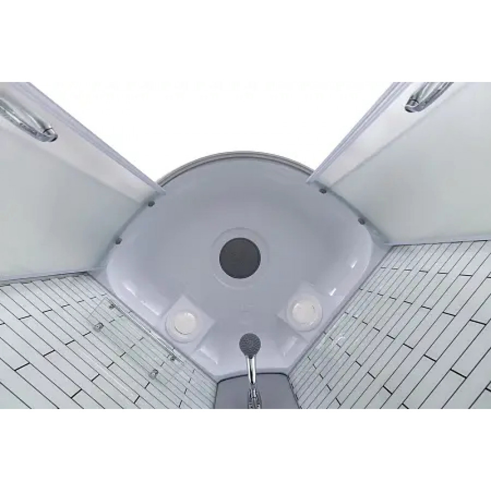 CS-6680-25FW 80*80*215 Душевая кабина в комплекте со средним поддоном 25см. Белый кирпичный узор, стекло 4мм. Профиль "хром"
