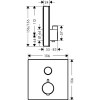 15737600 ShowerSelect Glass Термостат ShowerSelect для одного потребителя, стеклянный, СМ, черный/хром