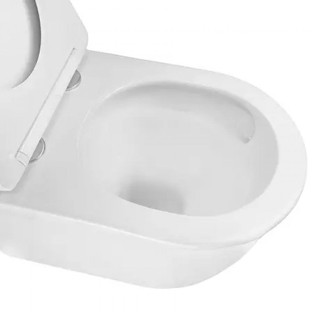 Azario LISTA  AZ-1177T  ТОРНАДО (СКРЫТОЕ КРЕПЛЕНИЕ) подвесной  унитаз в комплекте с сидением микролиan 490*365*340mm