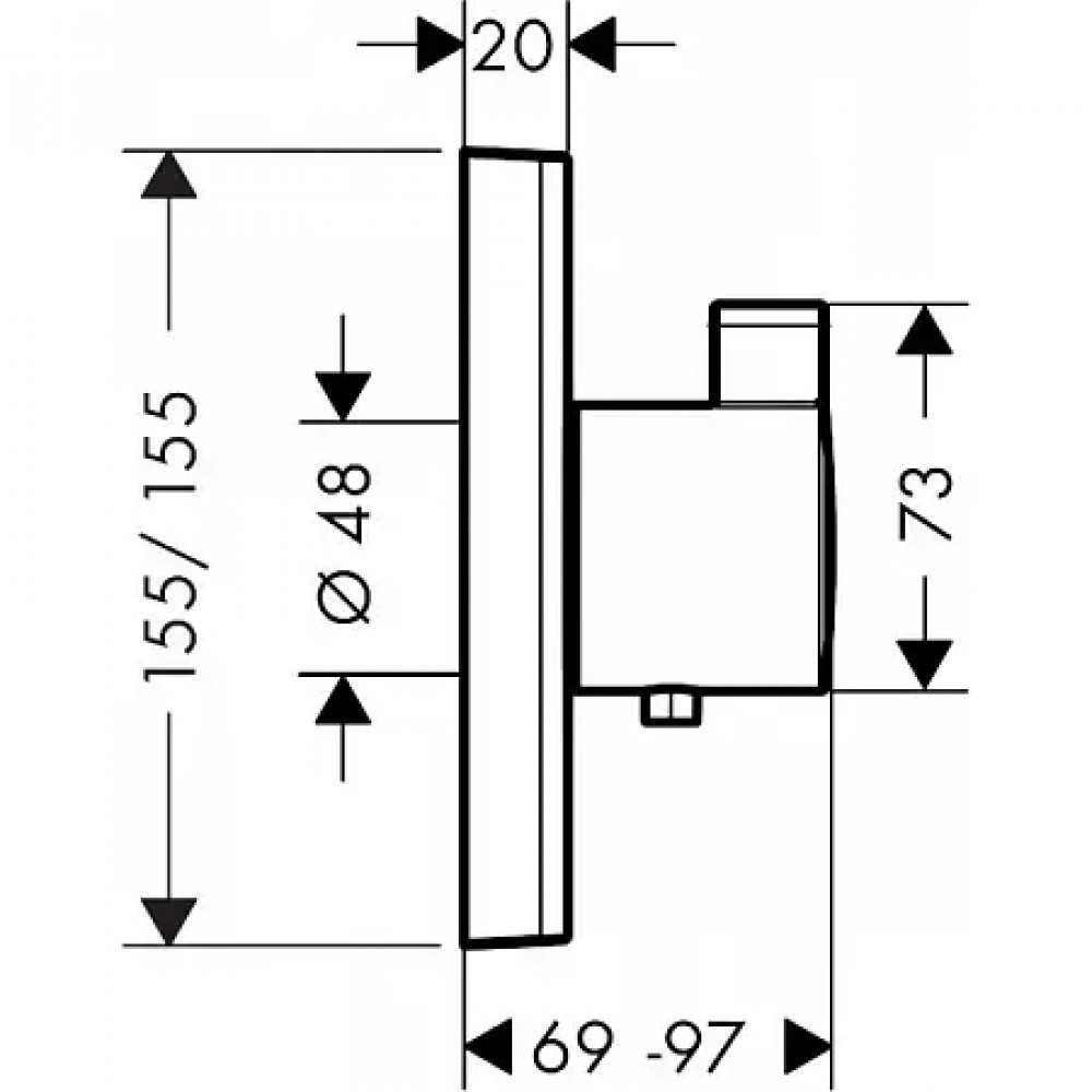 15760990 ShowerSelect Термостат ShowerSelect HighFlow, СМ, полированное золото