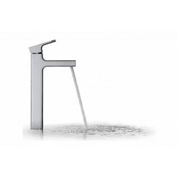 E98340-CP STRAYT Высокий однорычажный смеситель для раковины без донного клапана, Хром