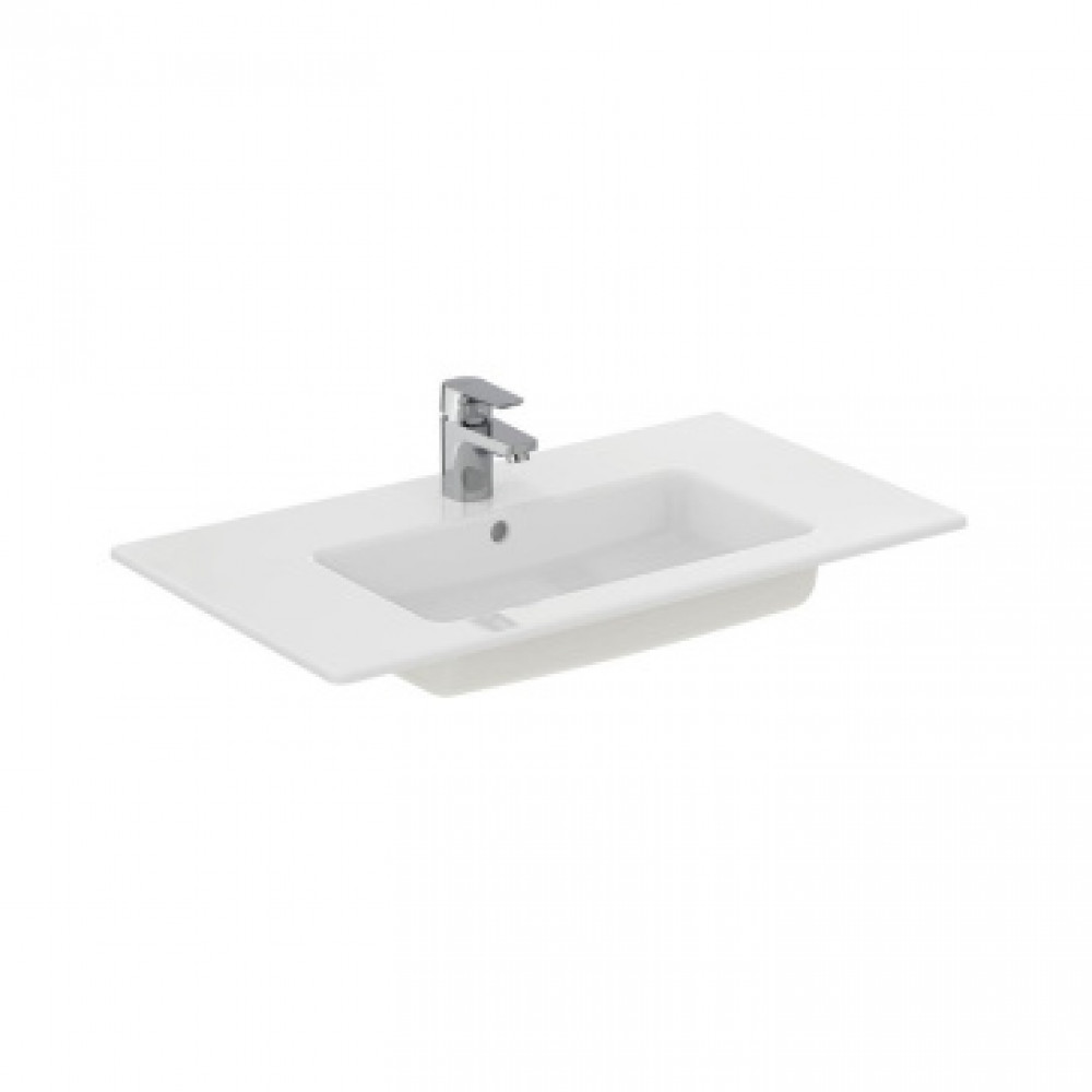 E066901 TEMPO Vanity Умывальник 81.5X45.5 см, с 1-м отверстием под смеситель, с отверстием перелива, только для встраивания в подстолье