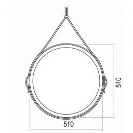 AZARIO зеркало Капитан D510 бесконтактный сенсор, коричн кожа