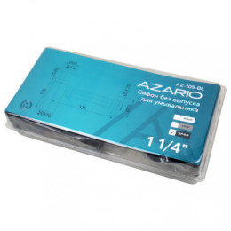 Сифон без выпуска для умывальника G 1 1/4 латунь, квадрат, ЧЕРНЫЙ, матовый, блистер. AZARIO, AZ-109-BL