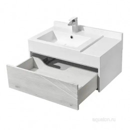 Сакура  80 Тумба (Ольха Наварра/Белый глянец) (БЕЗ УМЫВАЛЬНИКА Сакура 800)