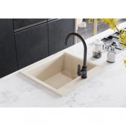 Смеситель Линдос для кухни, черный матовый