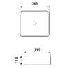 AZ-2179-S-MB  Раковина накладная Размер:360*360*110 мм черный матовый