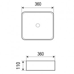 AZ-2179-MB  Раковина накладная Размер:400*400*110 мм черный матовый