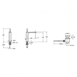 E73053-CP COMPOSED Высокий смеситель для умывальника управление джойстик, с дк, хром