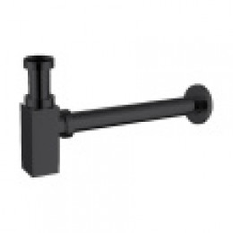 Сифон без выпуска для умывальника G 1 1/4 латунь, квадрат, ЧЕРНЫЙ, матовый, блистер. AZARIO, AZ-109-BL