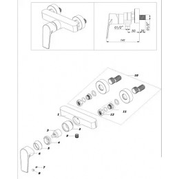 TREYA Смеситель для душа, хром