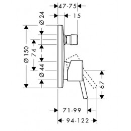 32475000 Talis S Смеситель для ванны, однорычажный, СМ