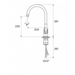 Смеситель Линдос для кухни, черный матовый