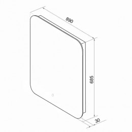 Loranto зеркало Дина 89х68,5 сенсор выкл (новый прочий)