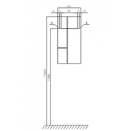 Мишель Шкафчик Дуб Эндгрейн/Белый