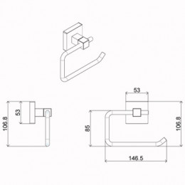 RINA Бумагодержатель без крышки, хром