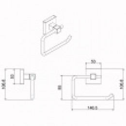 RINA Бумагодержатель без крышки, хром