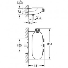 34714000 Grohtherm SmartControl Внешняя часть термостатического смесителя для душа, хром