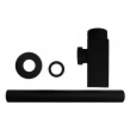 Сифон без выпуска для умывальника G 1 1/4 латунь, квадрат, ЧЕРНЫЙ, матовый, блистер. AZARIO, AZ-109-BL