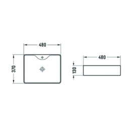 AZ-2010 Раковина накладная.  Размер 480*370*130 мм
