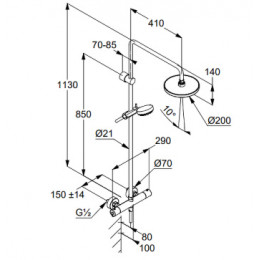 Душевая система с термостатом, KLUDI LOGO DUAL SHOWER SYSTEM, 6809405-00