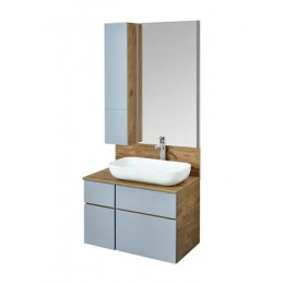 Мишель 80 NEW Тумба-умывальник Дуб Рустикальный/Фьорд БЕЗ столешницы