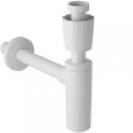 151.035.11.1 Сифон бутылочный для раковин, с клапанной розеткой, горизонтальный выпуск: d=40мм, G=1 1/4", Альпийский белый