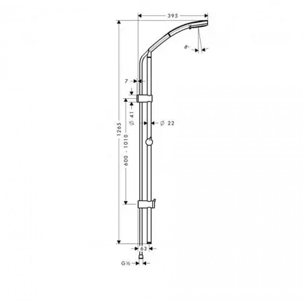 27791000 Croma 100 Душевой набор Croma 100 Multi/Unica'Reno Lift 1,05 м, ½’