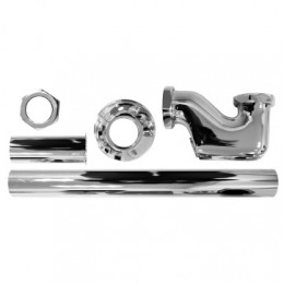 Сифон без выпуска универсальный литой G 1 1/4 латунь, ХРОМ, блистер, AZARIO, AZ-110-CHR