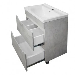 Комплект Тумба Florena 60 Светлый Бетон (810*610*470) с раковиной MONTE Neo 60