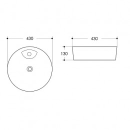 AZ-3209 Раковина накладная. Размер 430*430*130 мм белый глянец