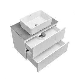 Luna Тумба под раковину 80, 2 ящика, белый