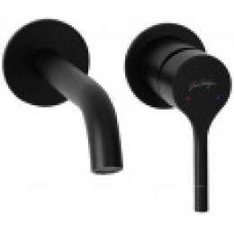 E28318-BL ELATE Смеситель для раковины встраиваемый в стену, черный матовый