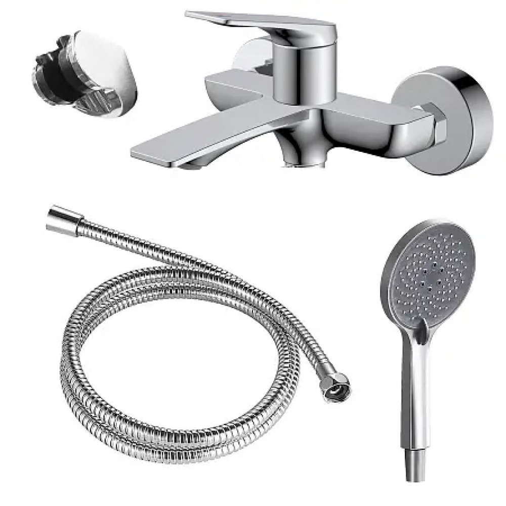 Lursy Смеситель для ванны с ручным душем, хром