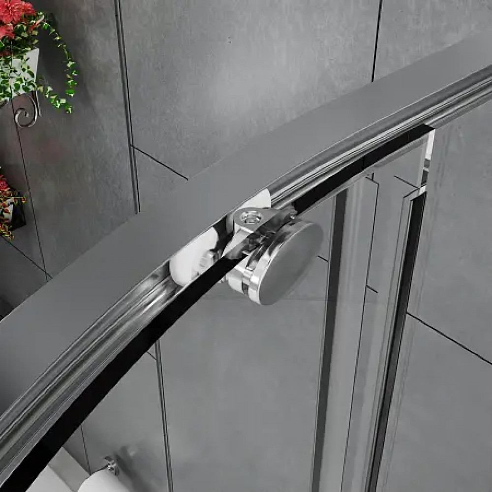 AZ-S43-100-MGR-CL Душевое ограждение SHANGHAI ROD-100х100х195-MGR-CL, прозрачное стекло 6 мм, профиль матовый графит