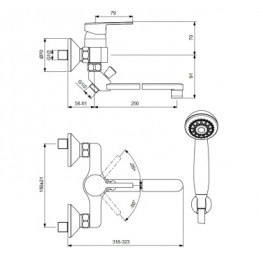 BA280AA LOGIK Cмеситель для ванны/душа