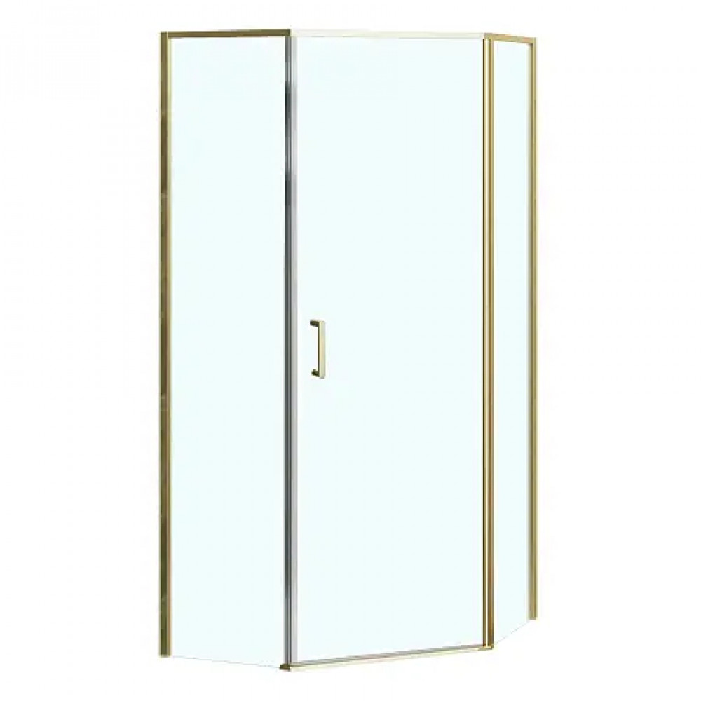 AZ-21C-90-BGL-CL Душевое ограждение SAKURA DIA-90х90х195-BGL-CL, прозрачное стекло 6 мм, профиль брашированное золото