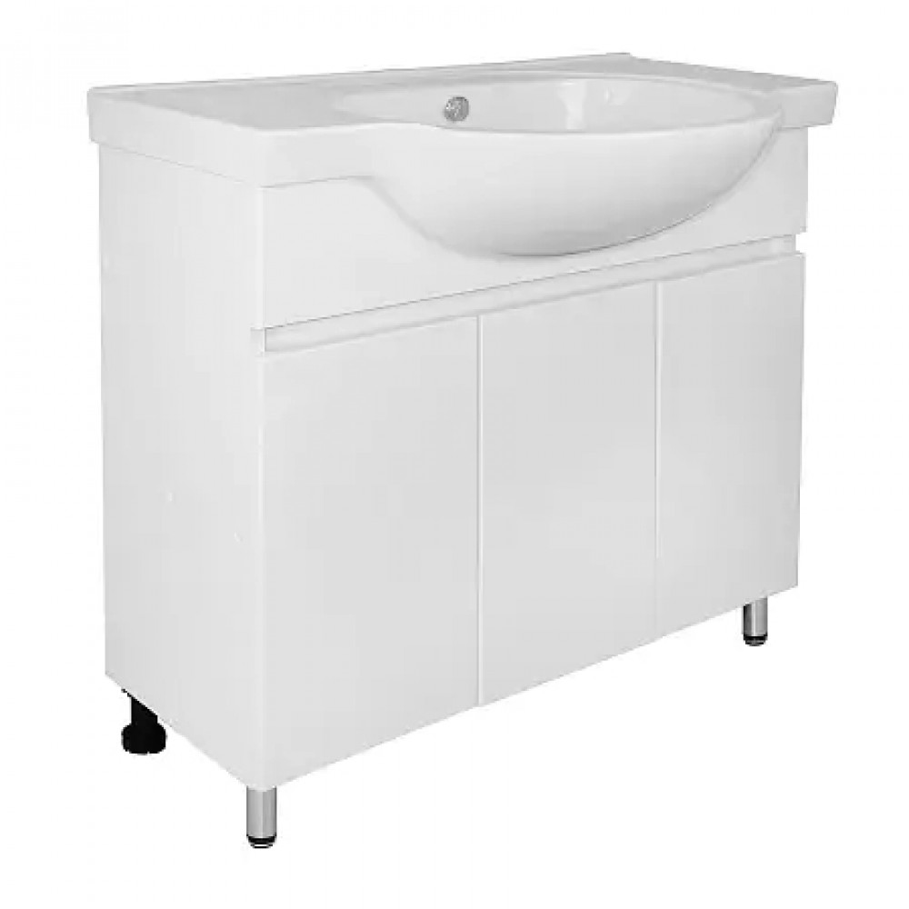 Комплект Тумба Ирис 80Н напольная с раковиной Teo 80 (2 места)