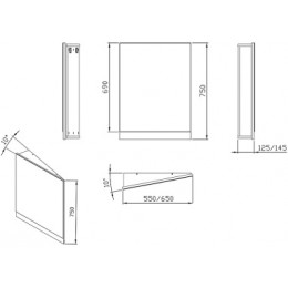 Зеркало 10° 650 R темный орех