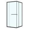 AZ-L47-100-MB-CL Душевое ограждение MONAKO SQS-100х100х195-MB-CL, прозрачное стекло 6 мм, профиль матовый черный
