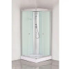 Душевая кабина CS-6411F, 100*100*215 низкая, белая, квадратная, стекло 4мм, поддон 13 см (4 места)
