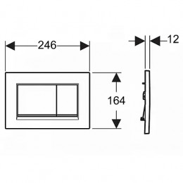 115.883.01.1 Sigma30 Смывная клавиша, двойной смыв: белый матовый лак, легко чистящееся покрытие, белый