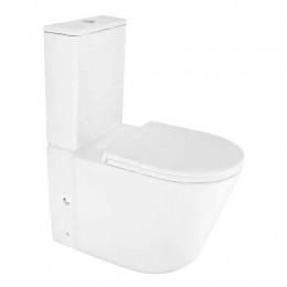 LANDER Унитаз напольный безободковый в комплекте с бачком и сиденьем дюропласт микролифт, смыв ТОРНАДО . Размер 670x415x845 мм (2 места)