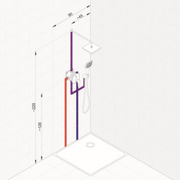 Набор 7 в 1 KLUDI AMEO с кнопочным дивертером, хром (416590575,88011,6651405-00,6442505-00,6556005-00,6450005-00,6107105-00)